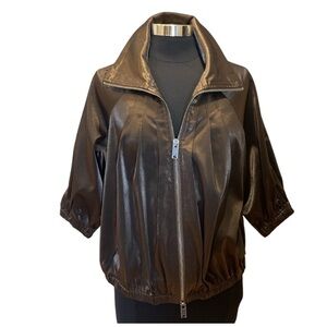 DKNYC Vintage Y2K Bronze Bomber Jacket